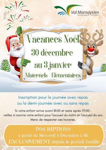 Programme Vacances de Noel 