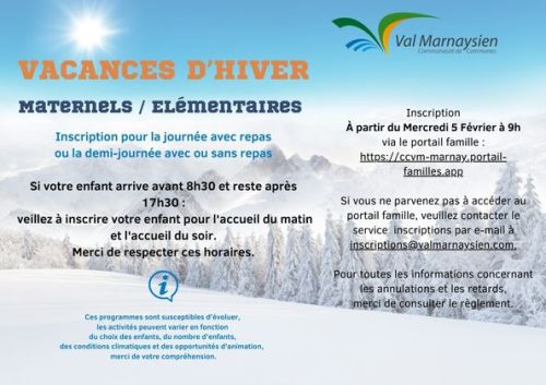 VACANCES HIVER ACCUEIL DE LOISIRS